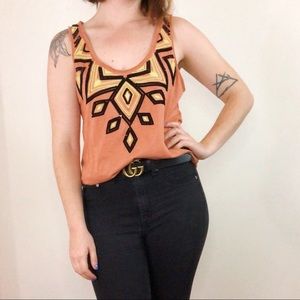 Urban Outfitters Peach Sequin Open Back Tank